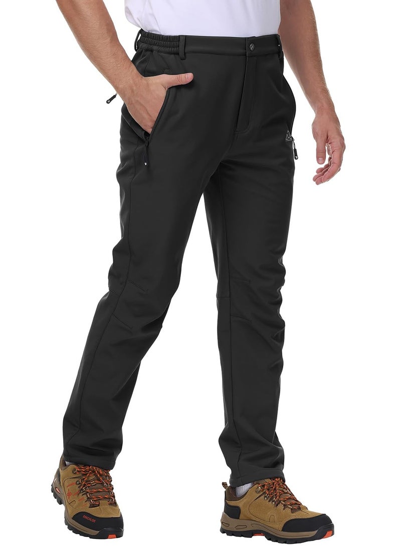 Gopune Men's Snow Ski Outdoor Waterproof Windproof Fleece Hiking PantsBlack,34 - Image 4