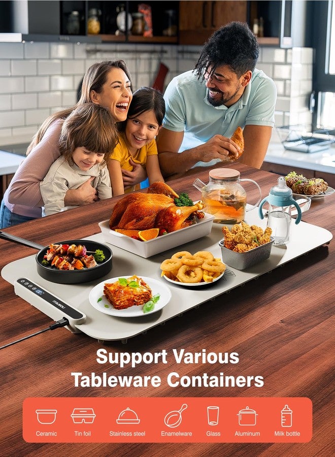 iTRUSOU - Silicone food warming tray with 7 temperature settings, 2-8 hours auto off, Celsius/Fahrenheit switchable, upgrade strap to keep the - Image 5