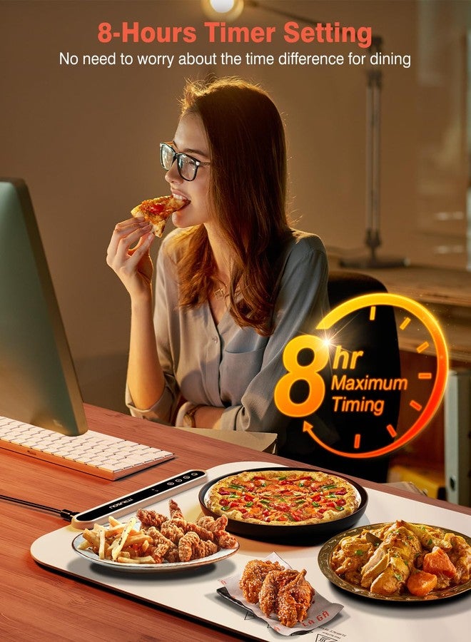 iTRUSOU - Silicone food warming tray with 7 temperature settings, 2-8 hours auto off, Celsius/Fahrenheit switchable, upgrade strap to keep the - Image 3