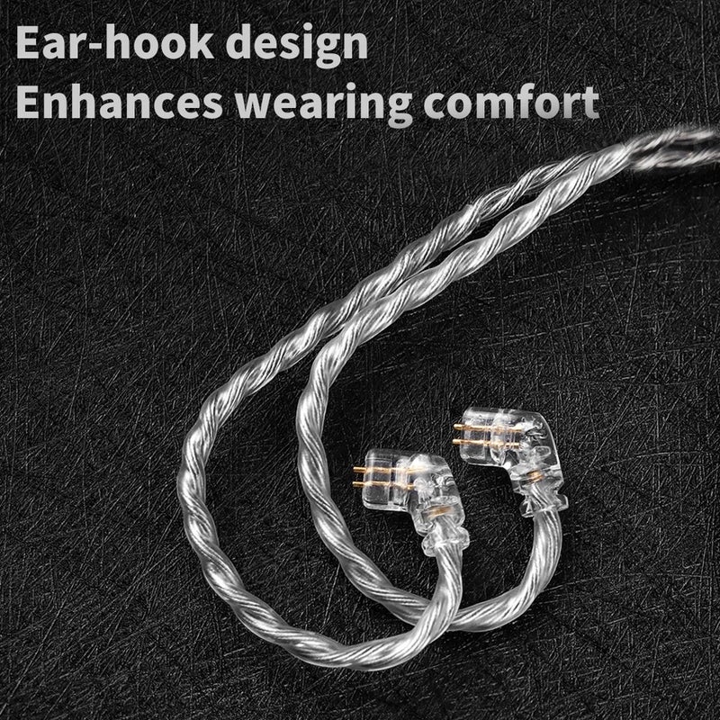 كيو كي زد كابل وموصل QKZ T7 3.5mm Plug iem Cable 4-Strand 2Pin 0.75mm Upgrade HiFi Earphone Cable Replacement Wire For KZ ZSN ZSX PRO X ZS10 CCA Trn, with Mic - Image 5