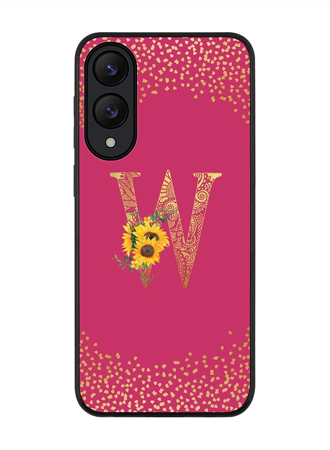 Stylizedd For Samsung Galaxy S25 Edge Case,Slim fit Camera Protection, Shockproof Thin Phone cover  - Custom Floral Monogram - W ( Deep Pink )