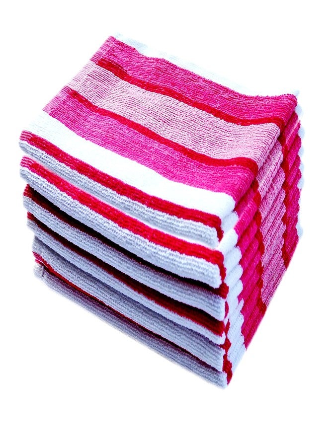 Space Fly Striped Hand Towels, High Absorbent 50GSM, Set of 6, Size : 12 inch X 18 inch (Multi Color) - Image 2