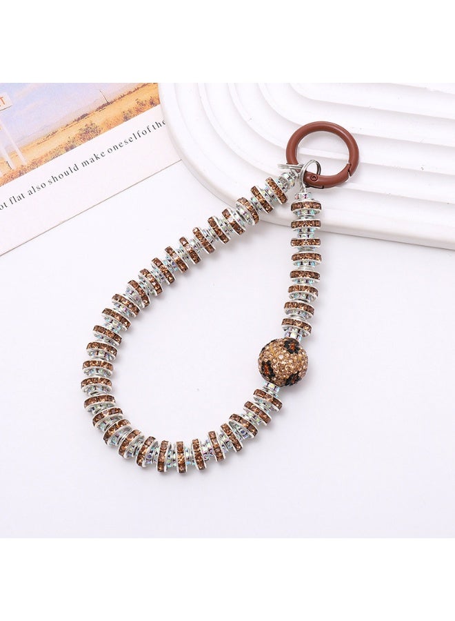 NIBEMINENT Super Cute Beaded Phone Charm – Trendy Phone Chain Wrist Strap, Shining Beads Chain Lanyard for Cell Phone