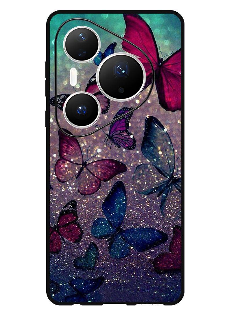 Theodor Case Compatible with Huawei Pura 80 Pro Plus 6.8 Inch Protection Shockproof Bumper Cover Glitters Butterflies - Image 1