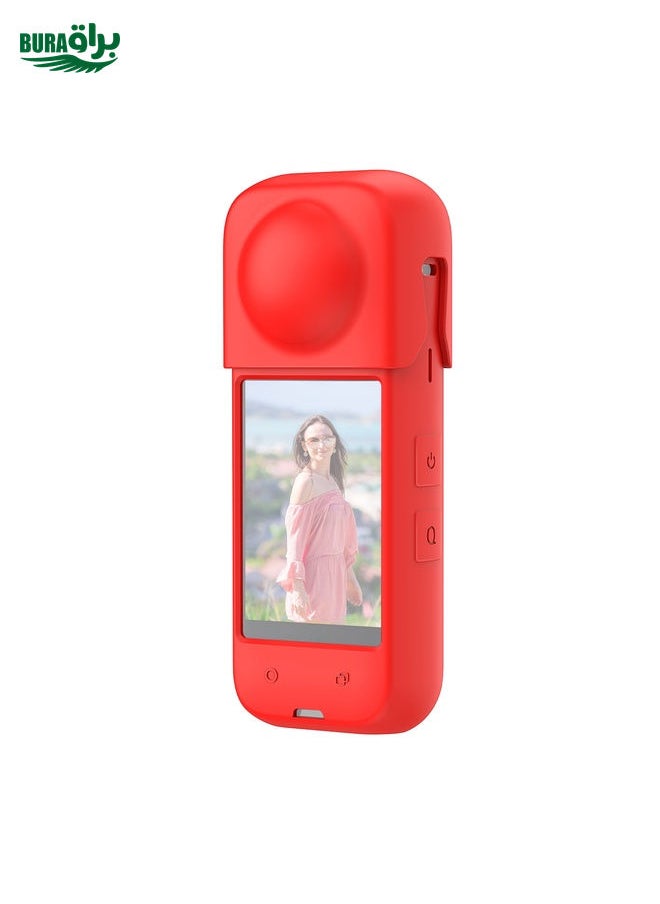 BURAQ For Insta360 X4 PULUZ Full Body Dust-proof Silicone Protective Case (Red)  - Image 2
