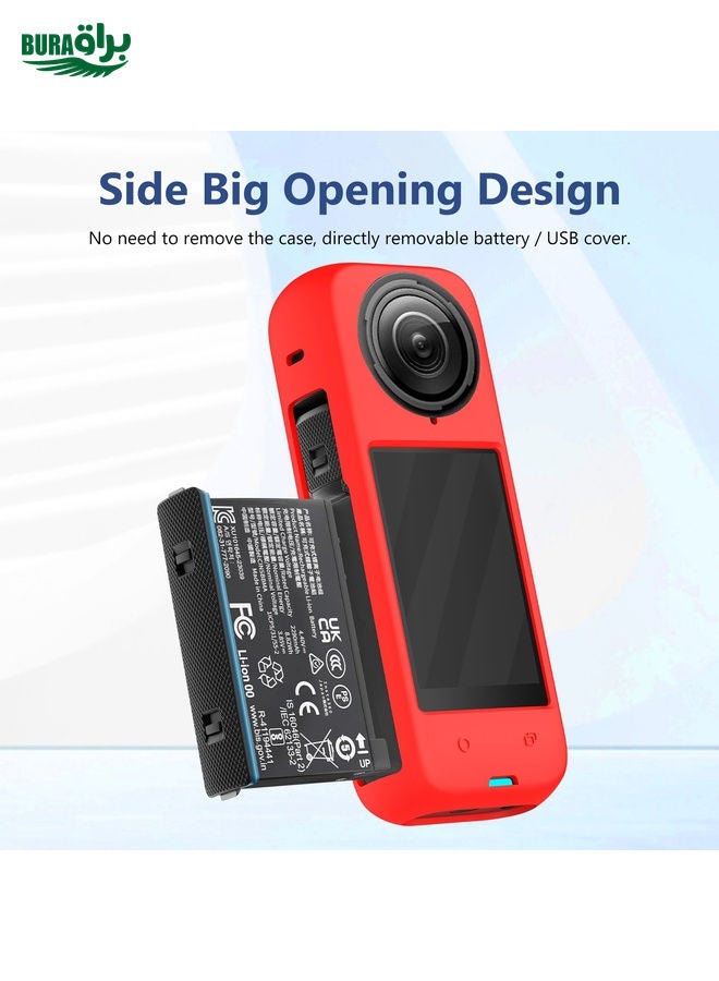 For Insta360 X4 PULUZ Full Body Dust-proof Silicone Protective Case (Red)