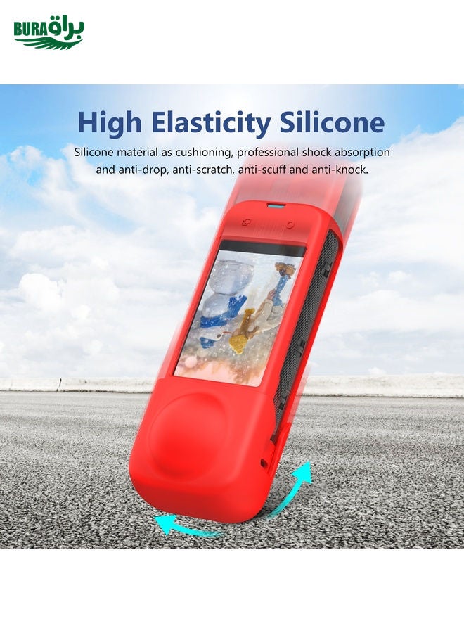 For Insta360 X4 PULUZ Full Body Dust-proof Silicone Protective Case (Red)