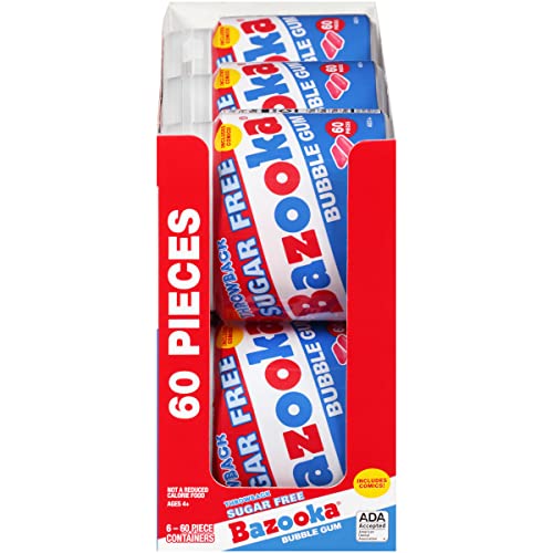 Bazooka Sugar Free Easter Bubble Gum 60 Count To Go Cup Pack Of 6 For Easter Basket Stuffers Pink Chewing Gum Easter Candy In Original Sugarless Flavor Easter Decorations For Easter Egg Hunts - Image 5