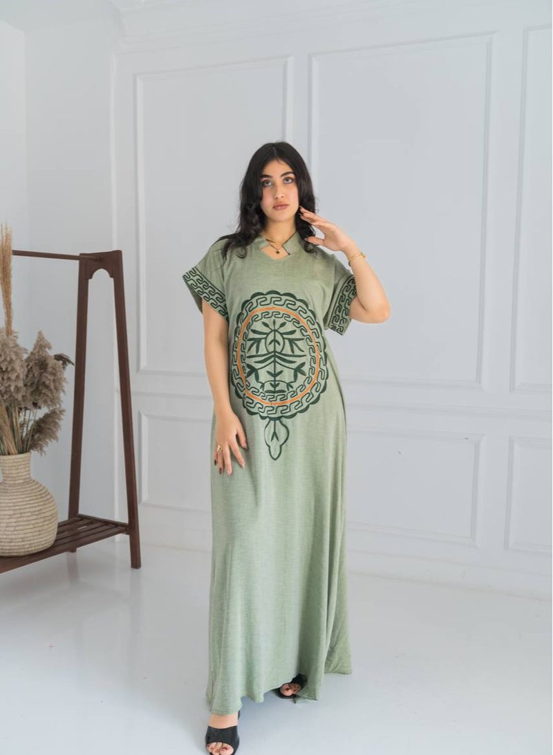 افندينا  "جلابية  كتان بتصميم فريد  الأناقة والجودة في قطعة واحدA-352ة" - Image 2