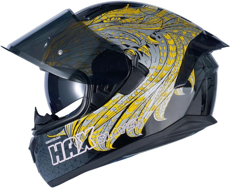 HAX Full Face Dual Visor Motorcycle Helmet with Pinlock Ready - DOT Approved - Image 5