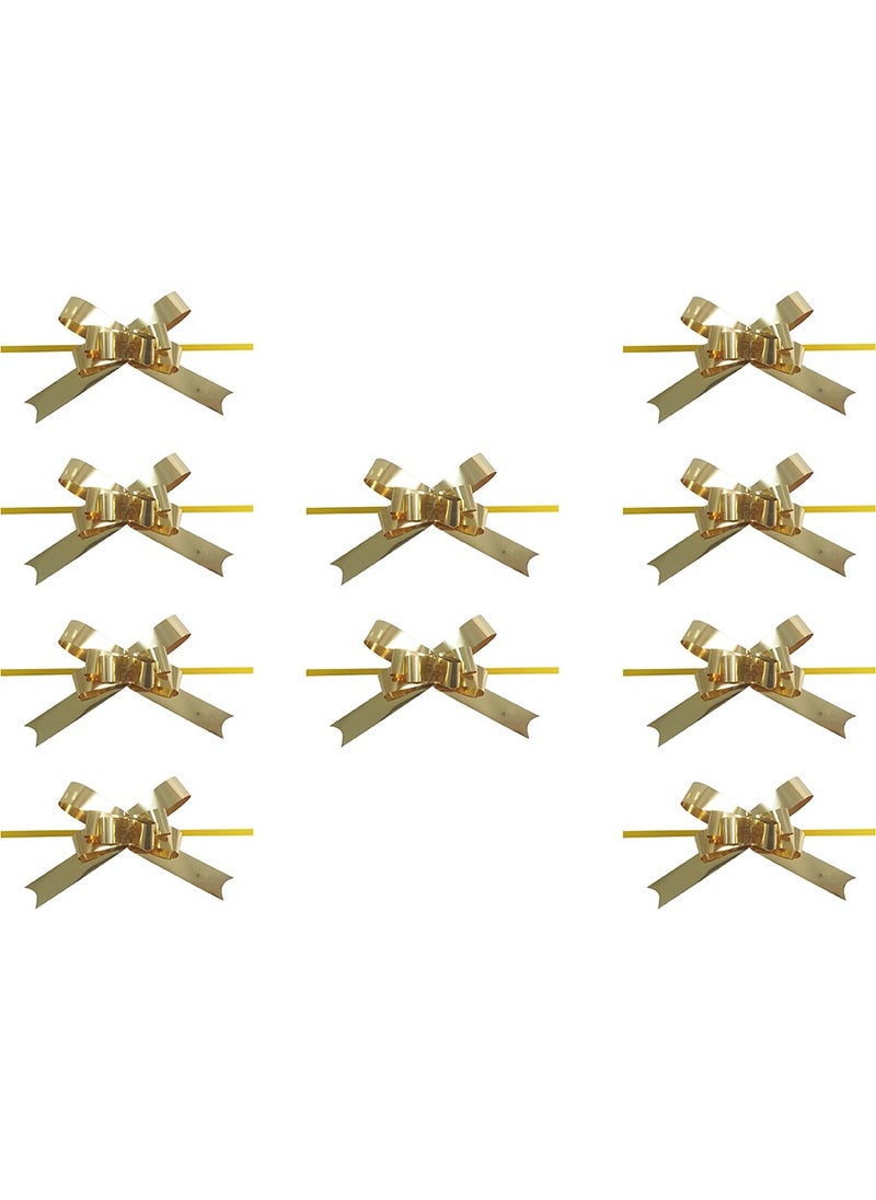 Repro Design Metallic Pull Bow Ornament - Gold 10 Pieces  - Image 3