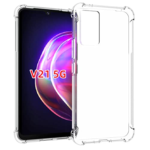 USTIYA Case for Vivo V21 5G Clear TPU Four Corners Protective Cover Transparent Soft funda - Image 1