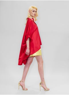 BITOLIA GALLERY Red Poplin Tunic Butterfly Sleeve  - Image 5