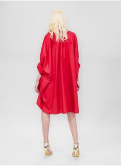 BITOLIA GALLERY Red Poplin Tunic Butterfly Sleeve  - Image 2