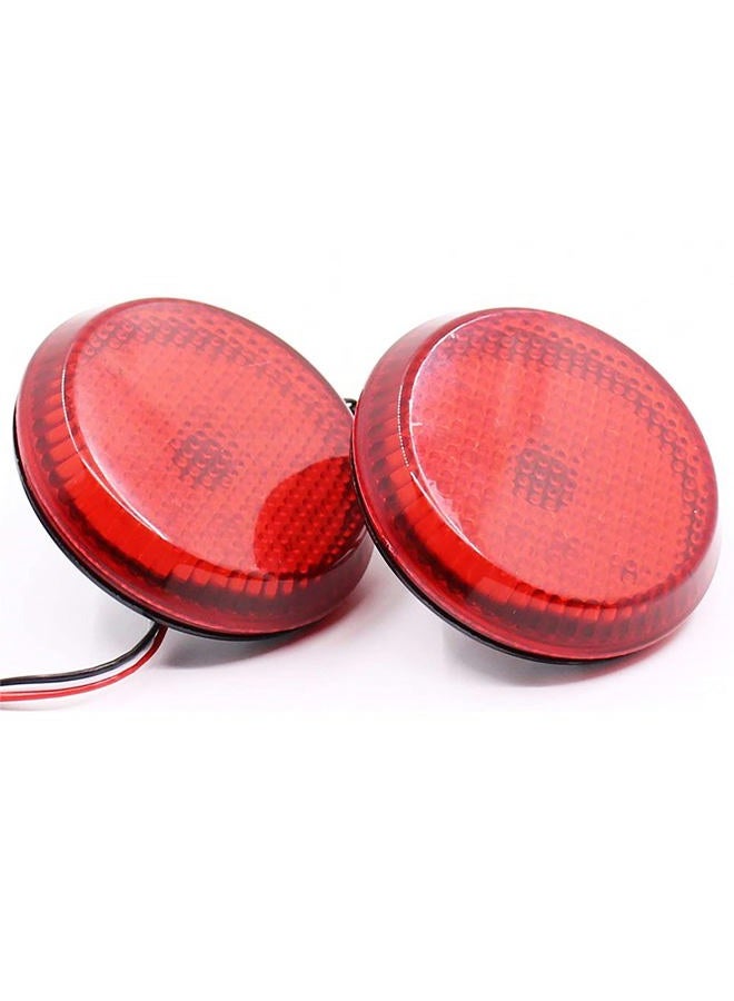 Xinctai 6.8cm Round LED Rear Bumper Reflector Light Tail Brake Lamp Compatible with Toyota Sienna Corolla & Scion iQ xB (Red Lens) - Image 2