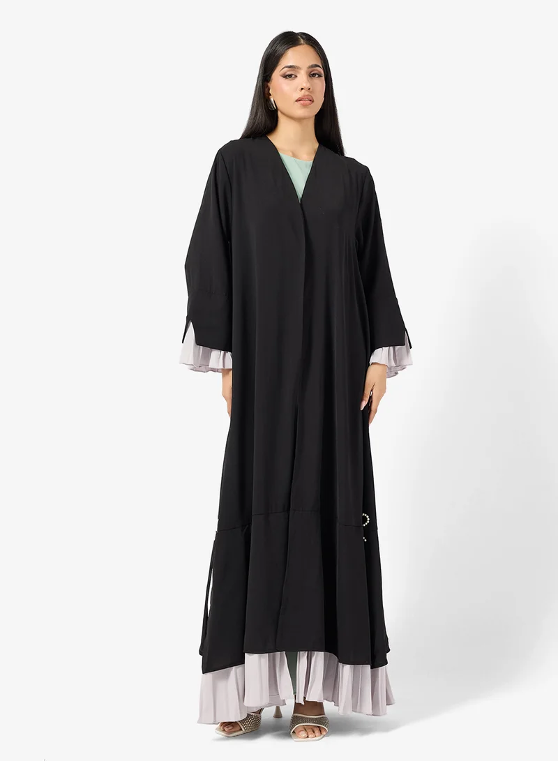 Khizana  Abaya With Pleated Hem for Women | Best Price UAE