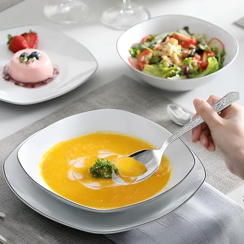 Parage 12 Pieces Stainless Steel Dinner/Table Spoons, Length 15.5cm, Set of 12, Silver (Unique) - Image 2