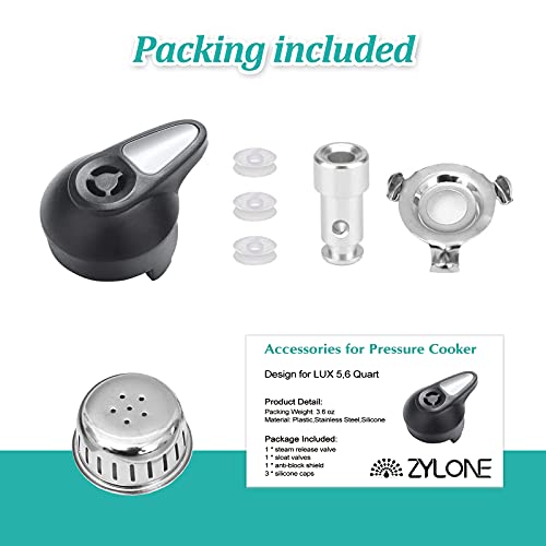 ZYLONE Steam Release Handle, Original Float Valve Replacement Parts with 3 Silicone Caps for Instant Pot LUX 5Qt, 6Qt,IP-LUX30, IP-LUX50, IP-LUX60 Pressure Cooker Steam Vale by ZYLONE - Image 5