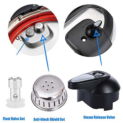 ZYLONE Steam Release Handle, Original Float Valve Replacement Parts with 3 Silicone Caps for Instant Pot LUX 5Qt, 6Qt,IP-LUX30, IP-LUX50, IP-LUX60 Pressure Cooker Steam Vale by ZYLONE - Image 2