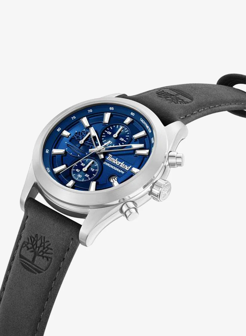 تمبرلاند Ashmont Blue Dial Leather Strap Chronograph Watch for Men, 44mm