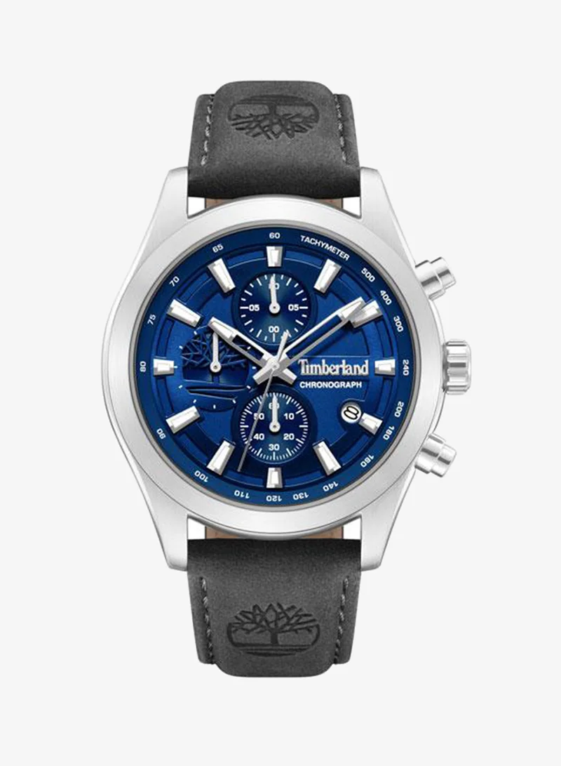 تمبرلاند Ashmont Blue Dial Leather Strap Chronograph Watch for Men, 44mm