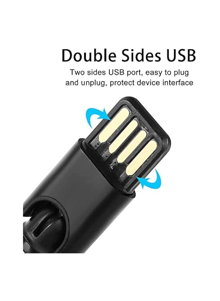 erorex 540 Degree Rotating Magnetic USB Adapter Connector 2-in-1 5Pin Support 3A Data Transfer USB 2.0 Male to Type C Micro USB Male Converter, Black - Image 3