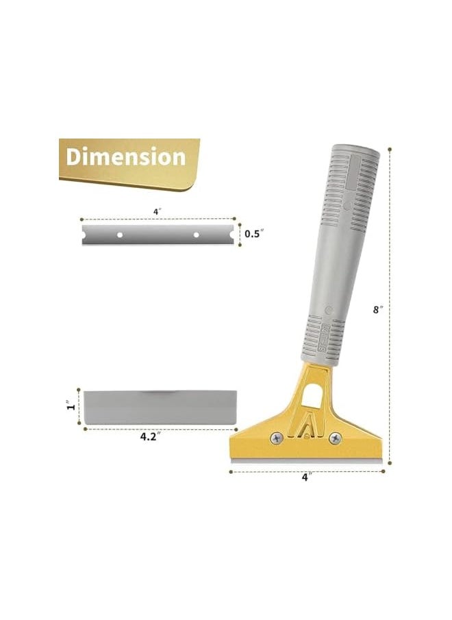 PROMASS promass Scraper Tool, Razor Blade Scraper, with 10 Pcs Extra Metal Blades, Window Glass Sticker Remover, Easy to, for Window Stove Windshield Aquarium Tile Floor Wall Cleaning  - Image 2
