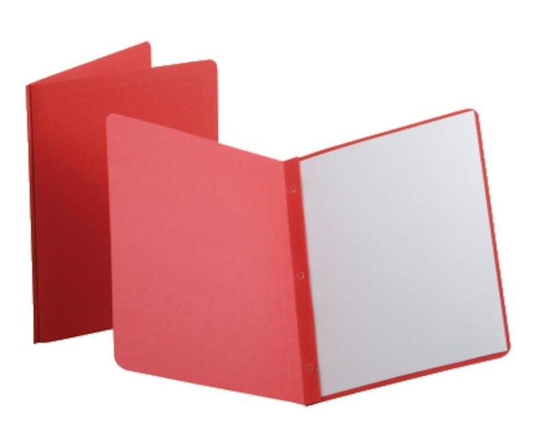 Oxford Title Panel and Border Front Report Covers, Red, Letter Size, 25 per Box, (52511) - Image 1