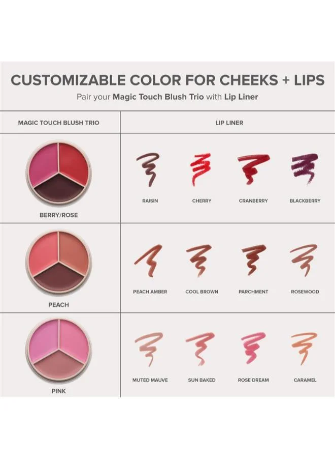 Anastasia Beverly Hills Multicolour Magic Touch Blush Trio - Berry/Rose Trio for Women | Best Price UAE