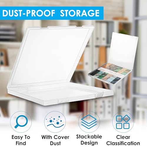 CraftGenes 12x12 Paper Storage, 4 Pack Stackable Scrapbook Paper Containers Storage, Art Supply Storage Organizer, U-Shaped Locking Mechanism, Ideal for Office, Home, and School Document Organizer - Image 4