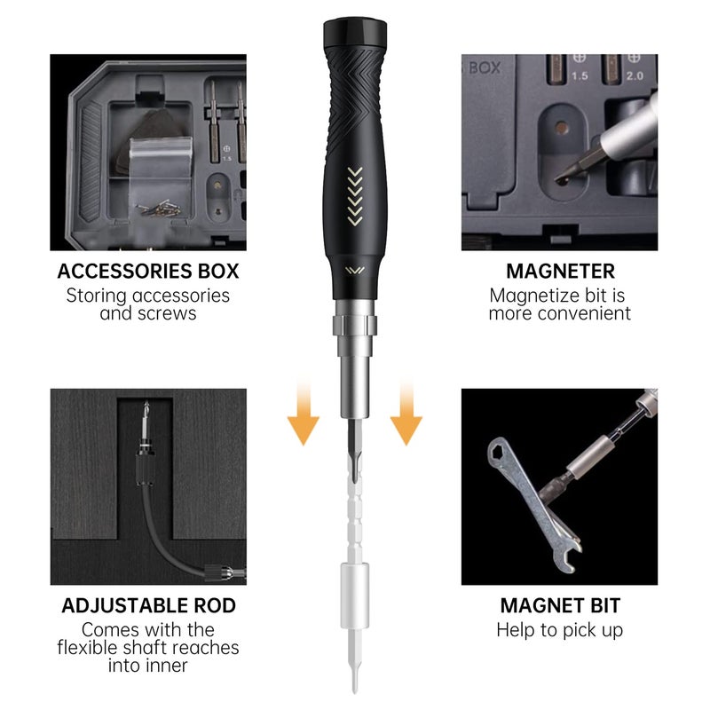 JAKEMY Precision Screwdriver Set, Laptop Screwdriver Kit, JAKEMY 164 in 1 Professional Computer Screwdriver Repair Kit with T6 Torx Screwdriver for MacBook, iPhone, Watch, Camera, Eyeglass, Xbox, DIY - Image 3