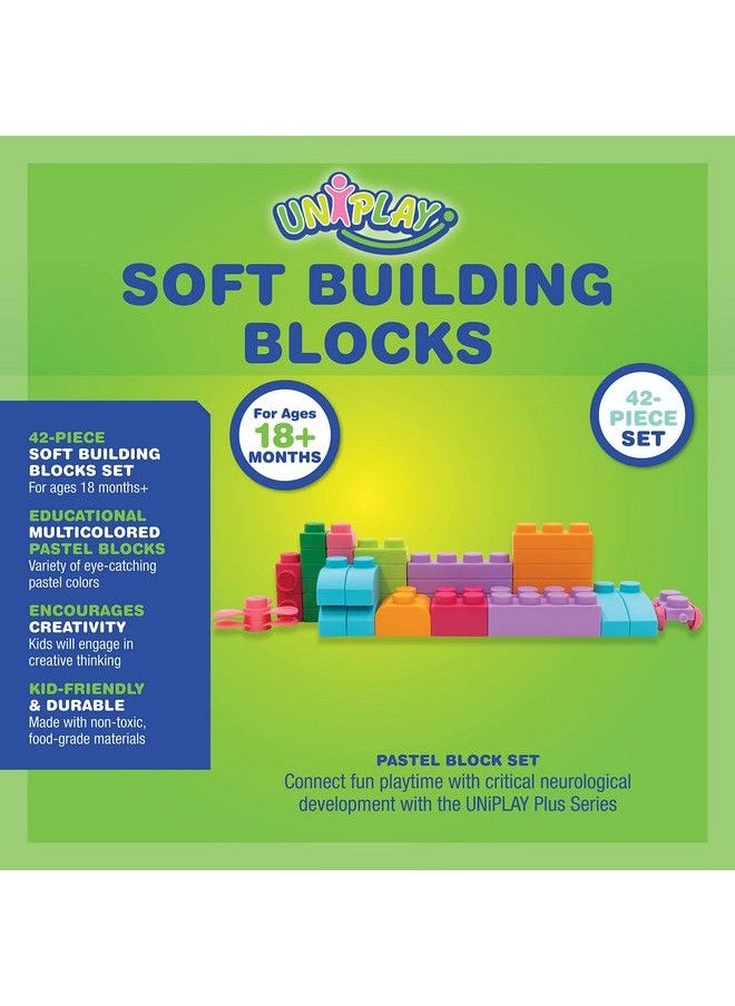uniplay Plus Soft Building Blocks Creativity Toy Educational Play Cognitive Development Early Learning Stacking Blocks For Infants And Toddlers Pink (42 Piece Set)  - Image 3