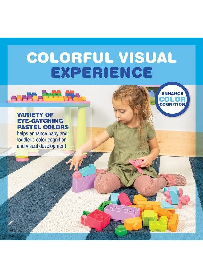uniplay Plus Soft Building Blocks Creativity Toy Educational Play Cognitive Development Early Learning Stacking Blocks For Infants And Toddlers Pink (42 Piece Set)  - Image 5