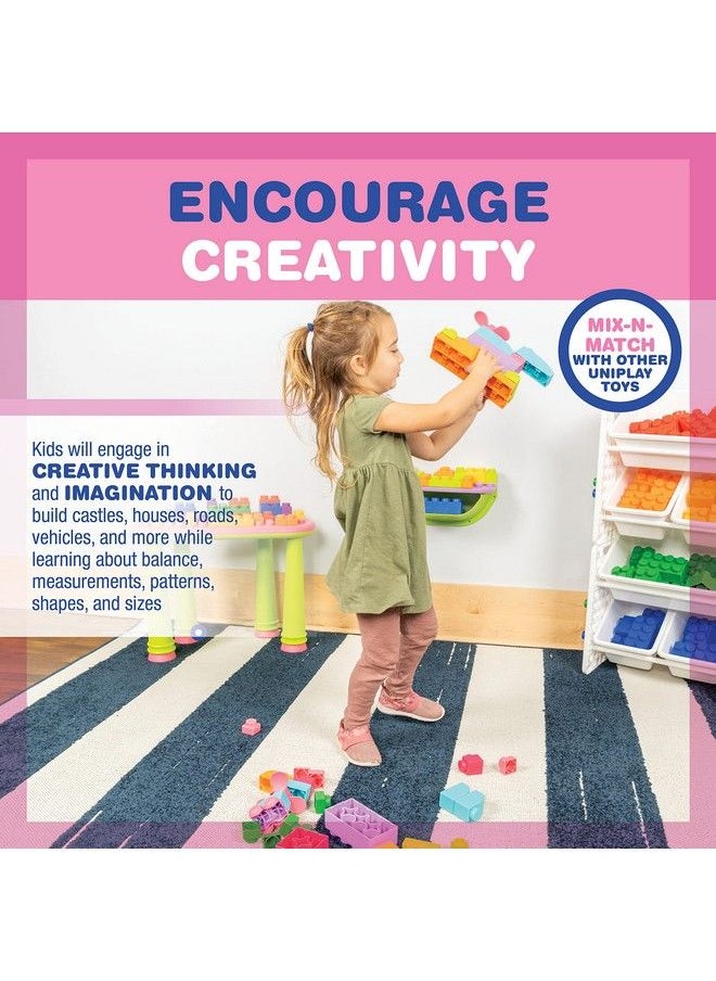 uniplay - Plus Soft Building Blocks Creativity Toy Educational Play Cognitive Development Early Learning Stacking Blocks For Infants And Toddlers Pink (42 Piece Set) - Image 1