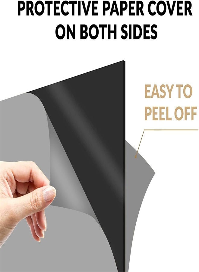 Generic 2 PCS Acrylic Glass Plates Black Plate A4 Thick Acrylic Disks Crystal Clear Plastic Plate Shatterproof Plastic Panels for Crafts Painting Home Decoration  - Image 2