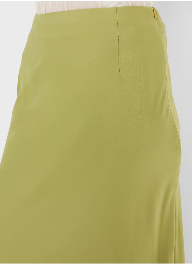 Ginger Satin Column Skirt