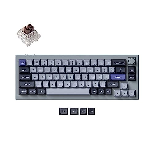 Keychron Q2 Pro QMK/VIA Wireless Custom Mechanical Keyboard, Full Metal Programmable Knob Hot-Swappable K Pro Brown Switches, KSA Double-Shot PBT Keycaps RGB Backlight for Mac Windows Linux - Gray - Image 1