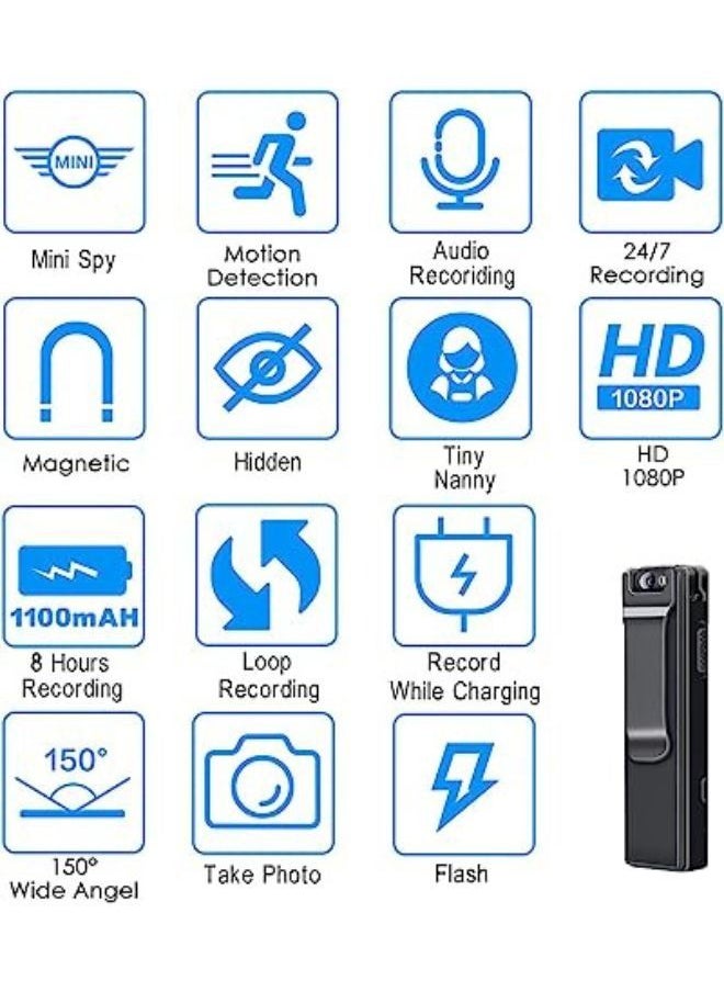 1080P HD Camera, Max 128G Memory, rotatable Camera, Portable Camera with 64GB CARD