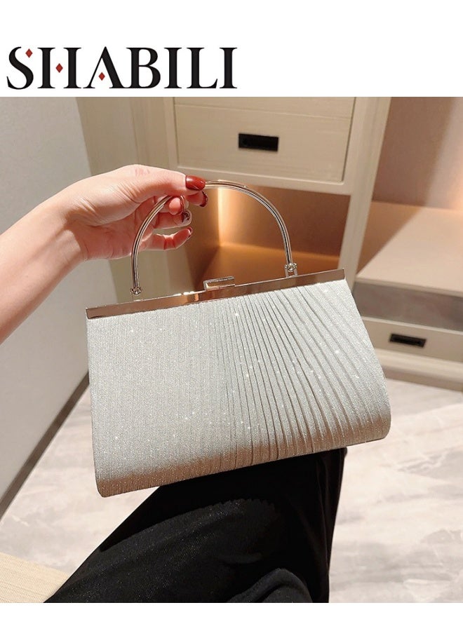 SHABILI Women's Fashion Luxury Evening Clutch Bag, Ladies Designer Chain Banquet Package Handbag Tote Bags Shoulder Bag, Casual Solid Color Crossbody Bag Satchel bag Side Bag Carry Bag for College Students  - Image 1