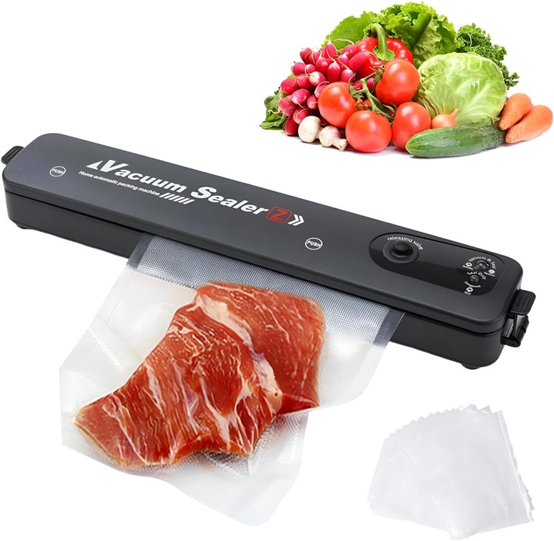 Vacuum Sealer Machine - Compact for Kitchen Use, Automatic Vacuum Sealer for Perfect Food Preservation, Versatile Vacuum Sealer, Includes 10 Reliable Vacuum Sealer Bags for Storing Food Generic - Image 1