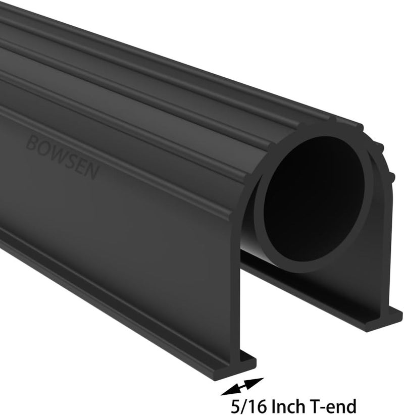 BOWSEN Garage Door Bottom Seal Weatherproofing Threshold Buffering Replacement Black 1/4 Inch T-End, 10ft Long - Image 2