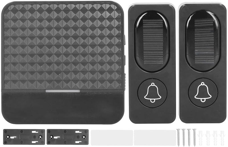 Solar Door Alarm System Wireless With LED Light 52 Music Options For Home Office Villa - Image 1