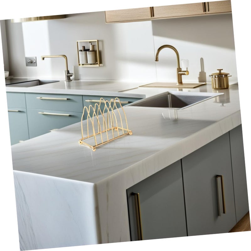 Wear Resistant Iron Plate Stand Organizer Kitchen Countertop Storage Rack for Plates Bowls - Image 3