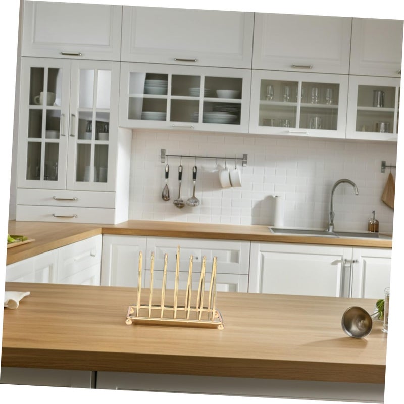 Wear Resistant Iron Plate Stand Organizer Kitchen Countertop Storage Rack for Plates Bowls - Image 4