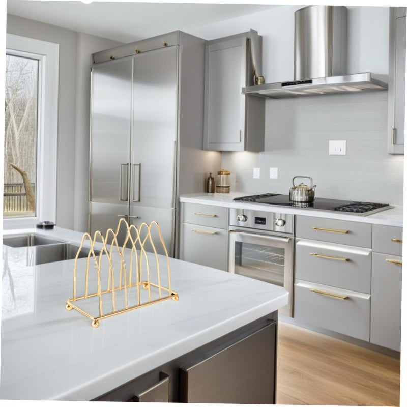 Wear Resistant Iron Plate Stand Organizer Kitchen Countertop Storage Rack for Plates Bowls - Image 5