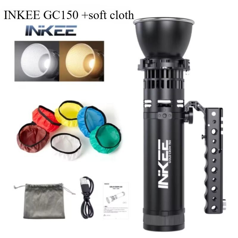 Inkee Gc150+ 150w LED Light with Soft Cloth, 2600k-6500k Waterproof Portable Fill Light for Outdoor Live Camping - Image 1