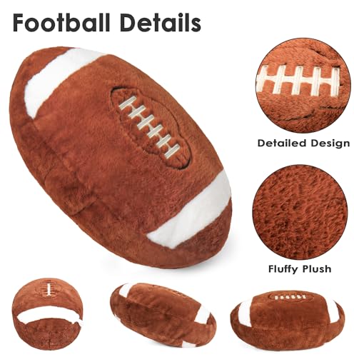 Wepop 18in Fluffy Football Pillow Plush Soft Football Pillows Sports Ball Pillow Stuffed Plush Toy Room Decoration and Gifts for Kids Boys Girls Football Fans - Image 5