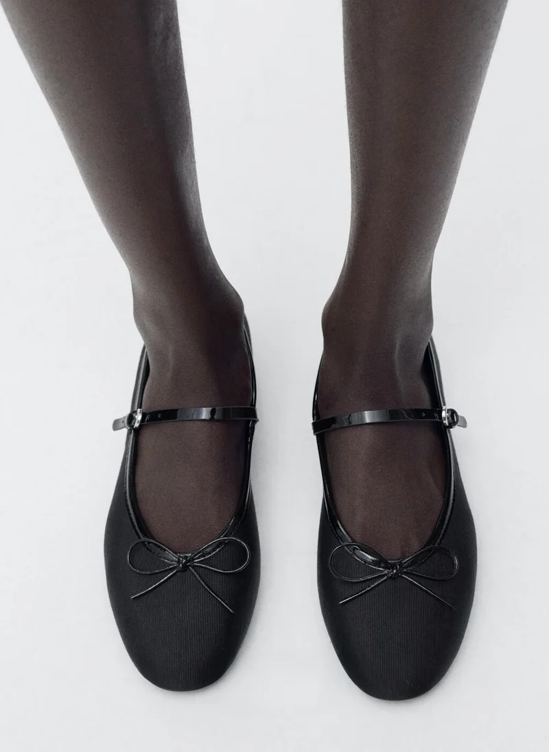 MANGO Ballerinas With Strip And Bow Detail