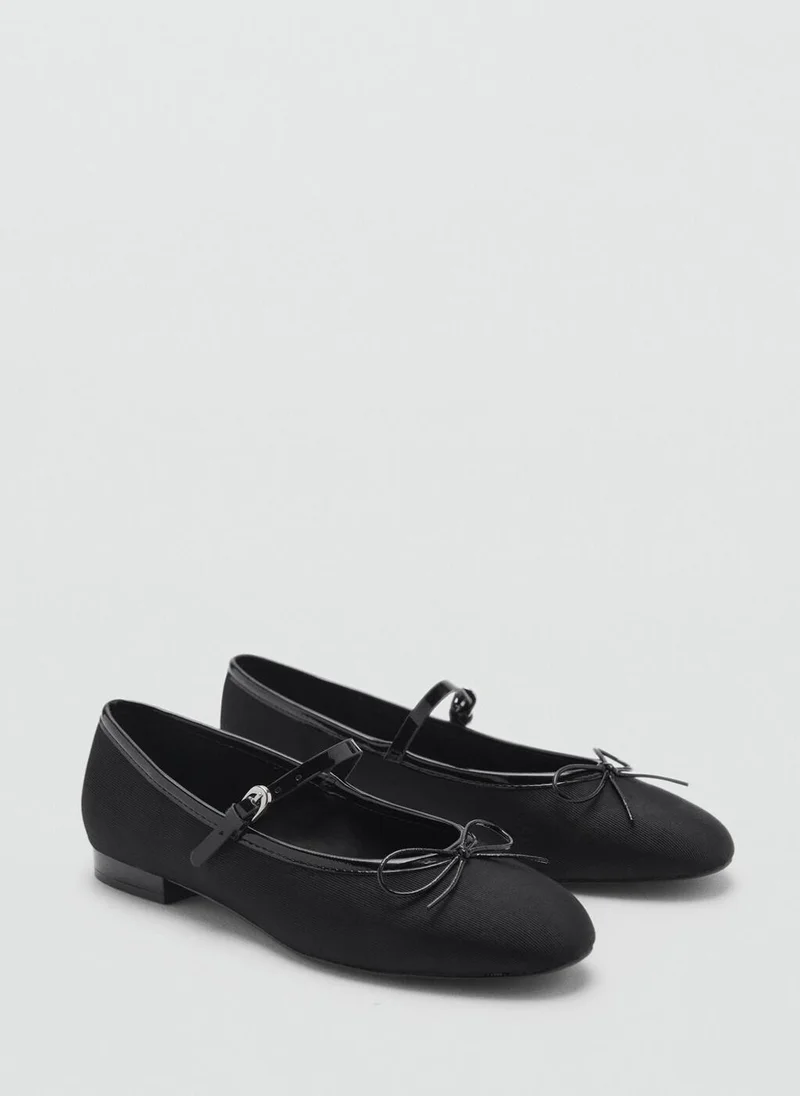 مانجو Ballerinas With Strip And Bow Detail