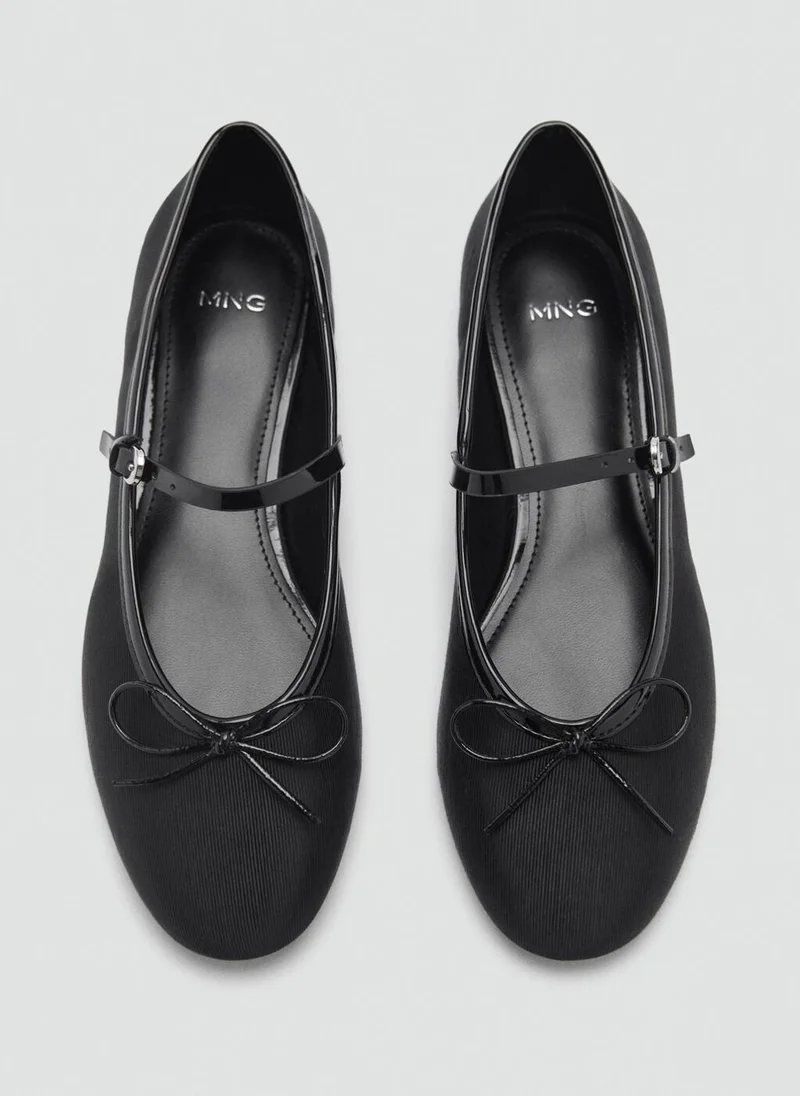 MANGO Ballerinas With Strip And Bow Detail